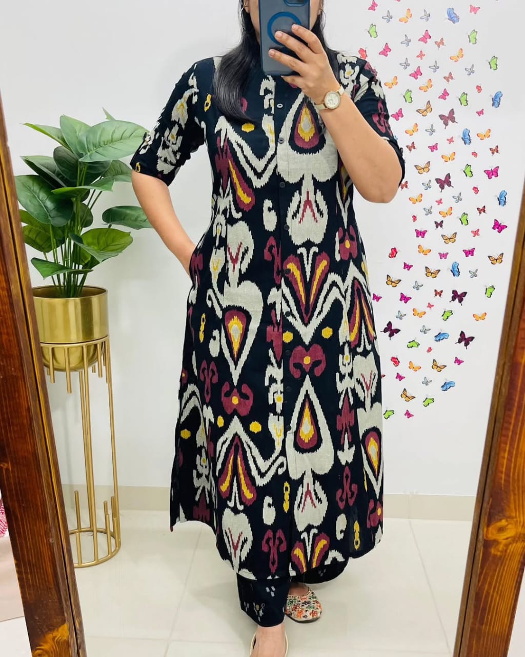 Pure Cotton Printed Kurta and Pant Set (Multicolor)