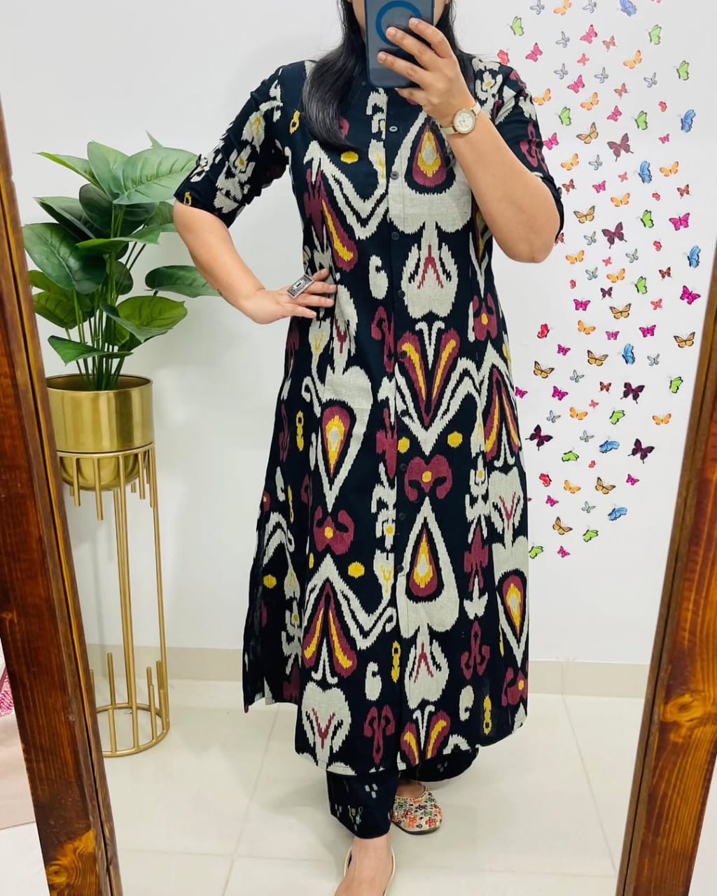 Pure Cotton Printed Kurta and Pant Set (Multicolor)