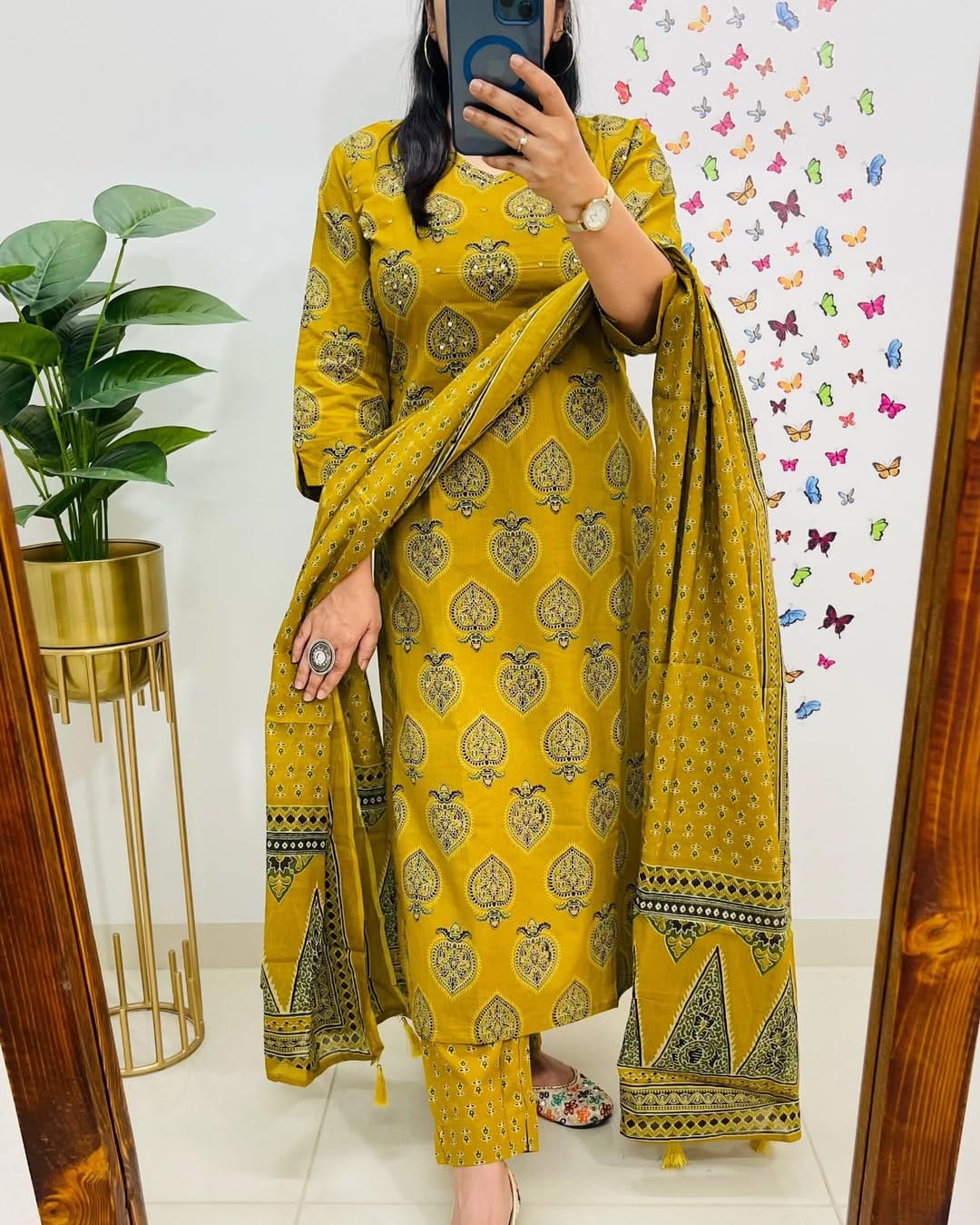 Yellow Designer Azrak Cotton Suit