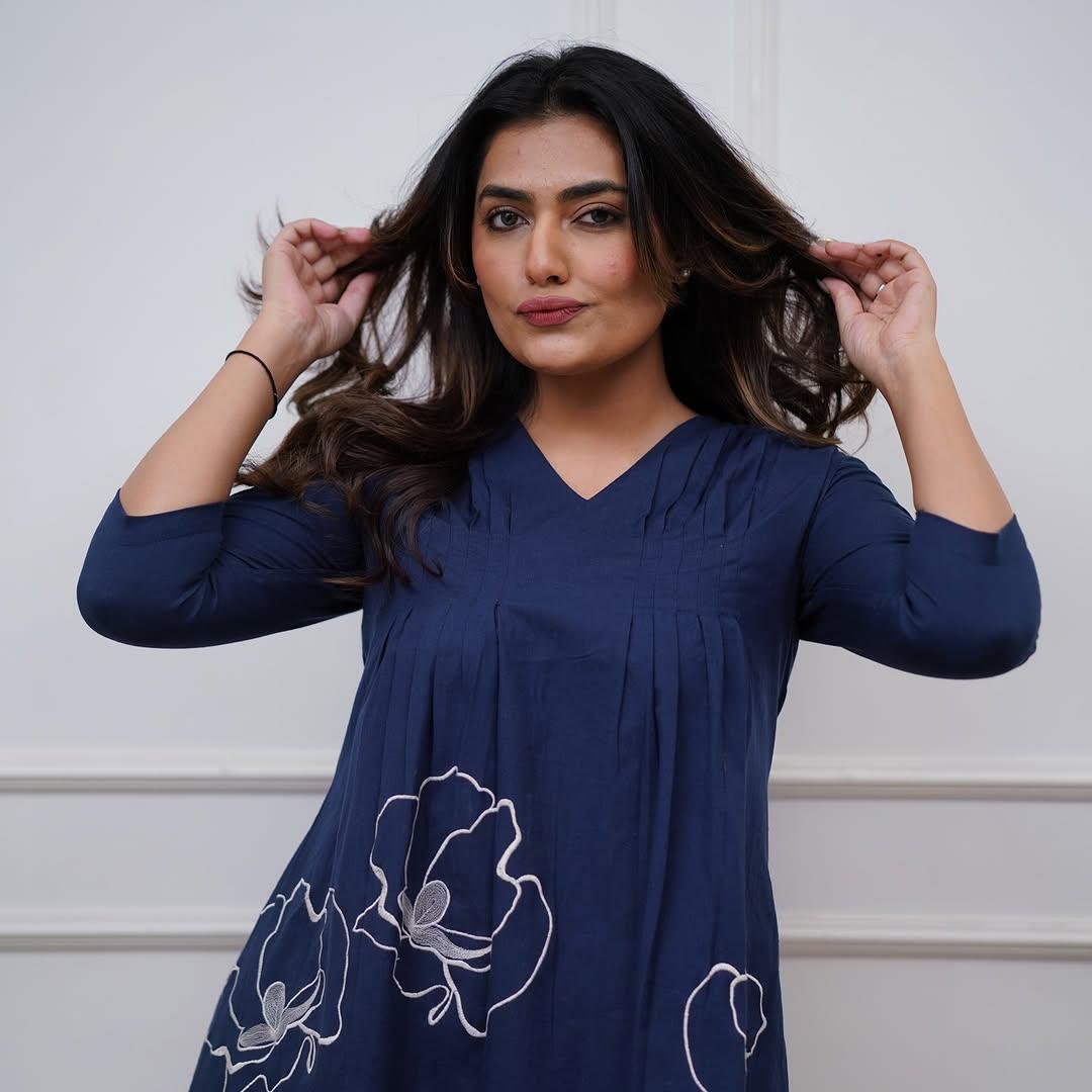 Blue Cotton Modern Co-ord Set