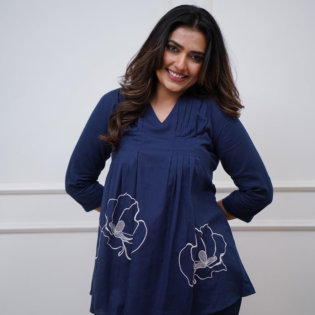 Blue Cotton Modern Co-ord Set