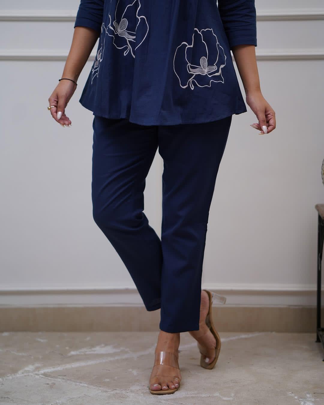 Blue Cotton Modern Co-ord Set