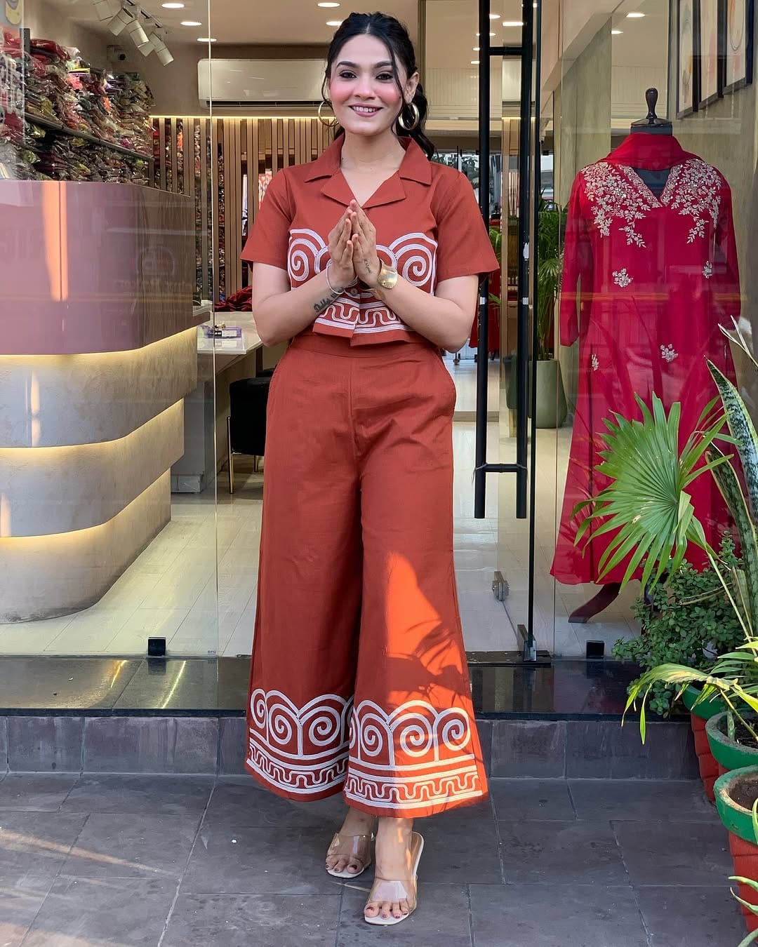 Premium Cotton Co-ord Set (Orange)
