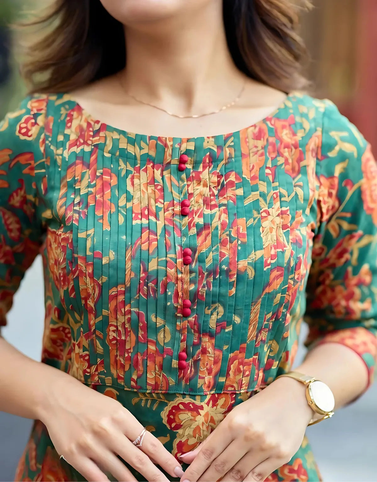 Gul Green Kurti Set
