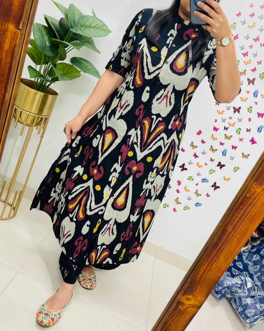 Pure Cotton Printed Kurta and Pant Set (Multicolor)