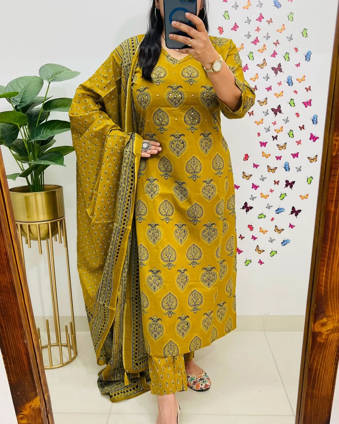 Yellow Designer Azrak Cotton Suit