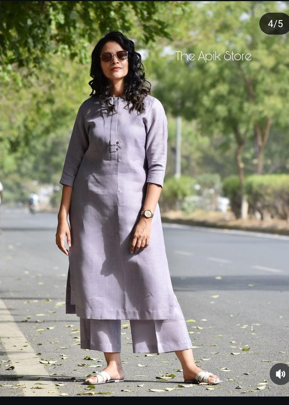 Premium Cotton Slub Top with Plazzo