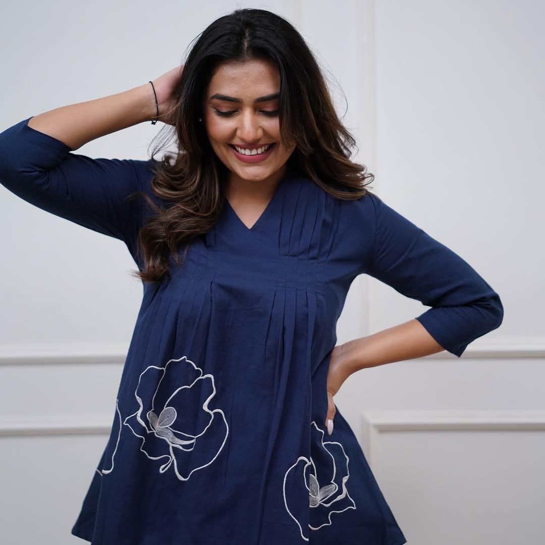 Blue Cotton Modern Co-ord Set