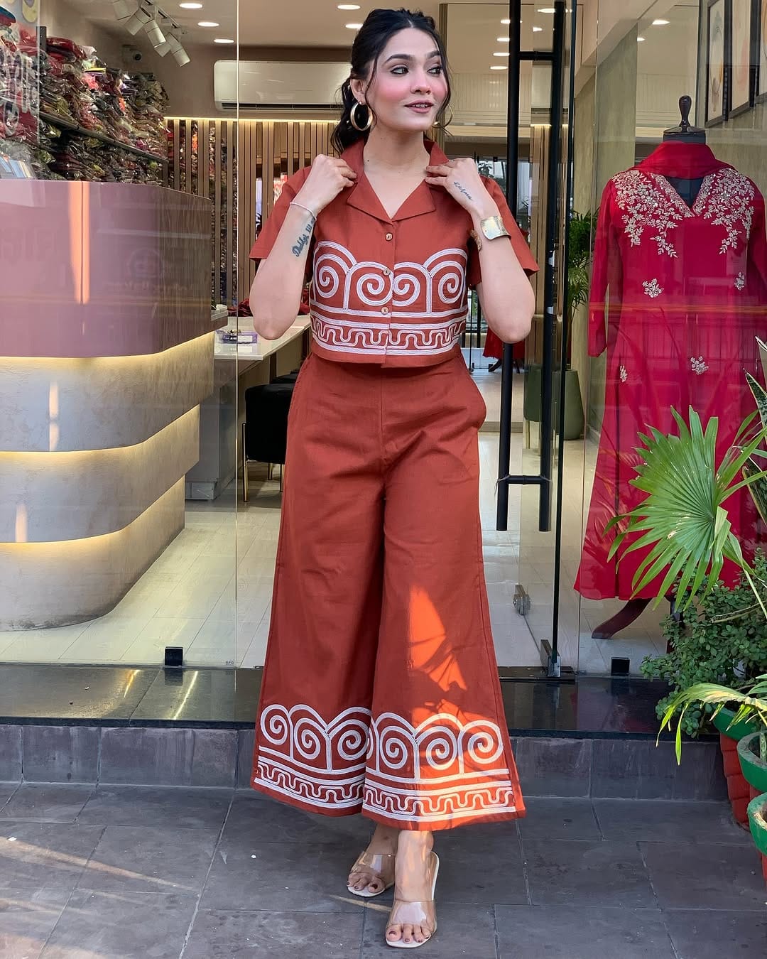 Premium Cotton Co-ord Set (Orange)