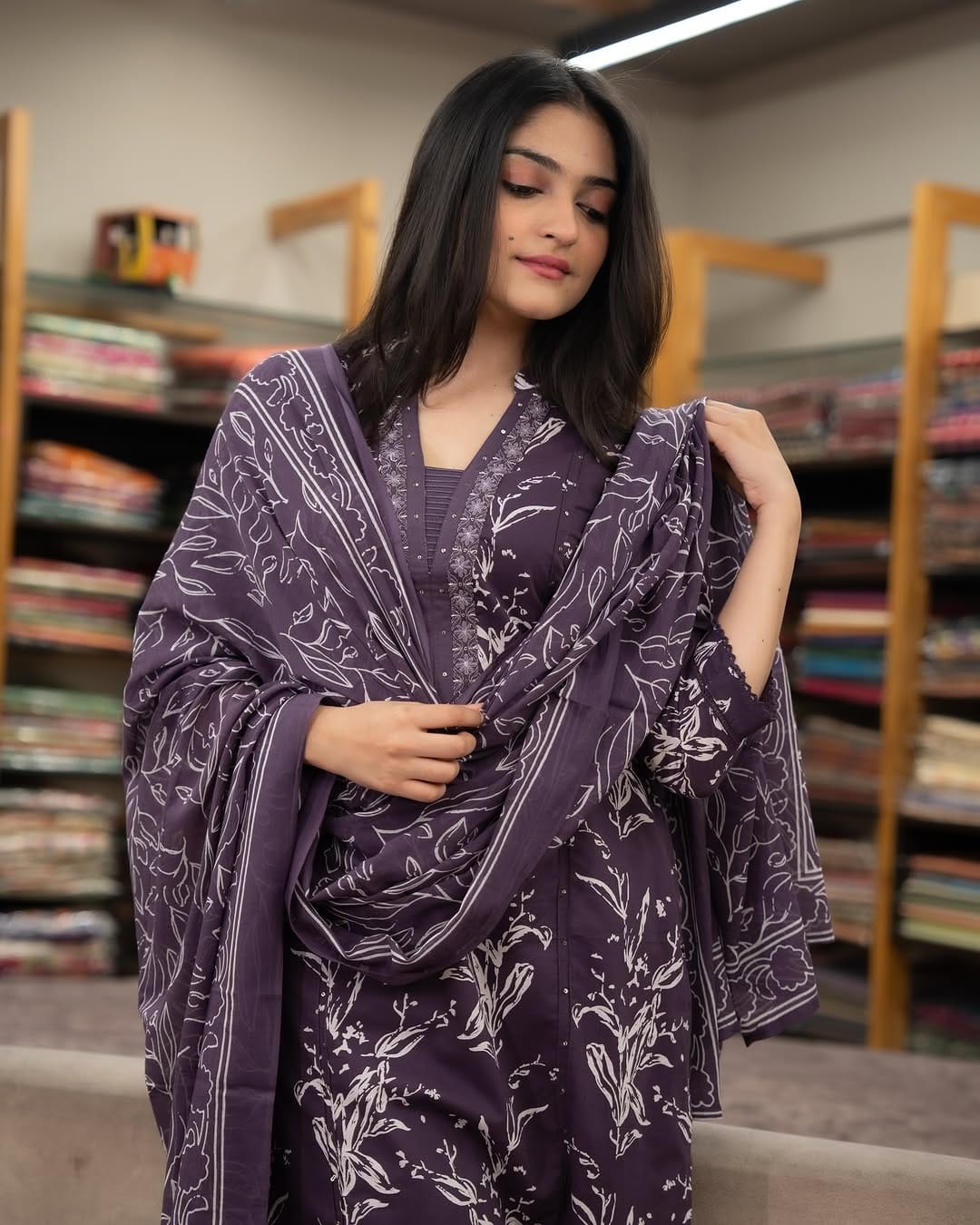 Pure fine Cotton fabric Embroidery Work Kurti with Pant with cotton 100-100 Dupatta